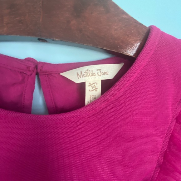 Matilda Jane TWINKLING STARS Dress Size 14 Pink Tulle, GUC due to snag on back - Picture 3 of 6
